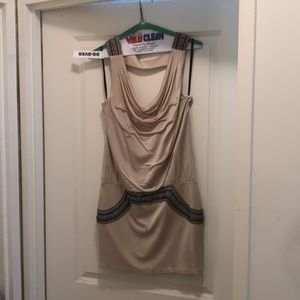 Champagne color minidress by Bebe